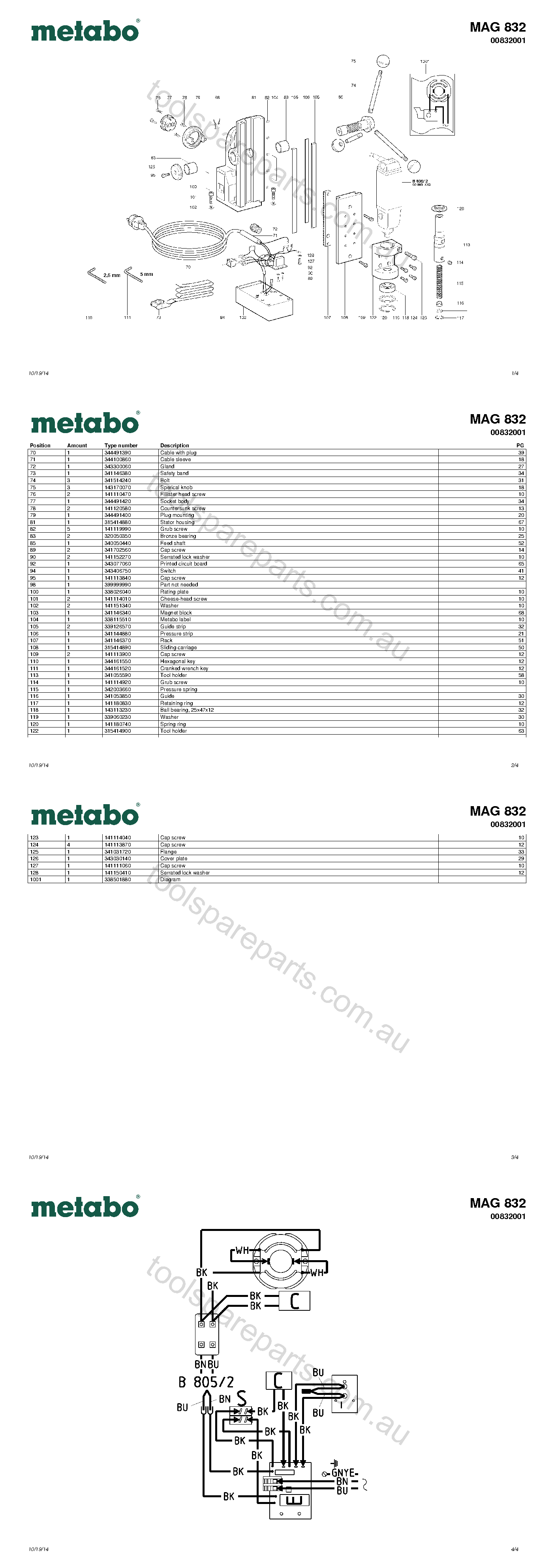 Metabo MAG 832 00832001  Diagram 1