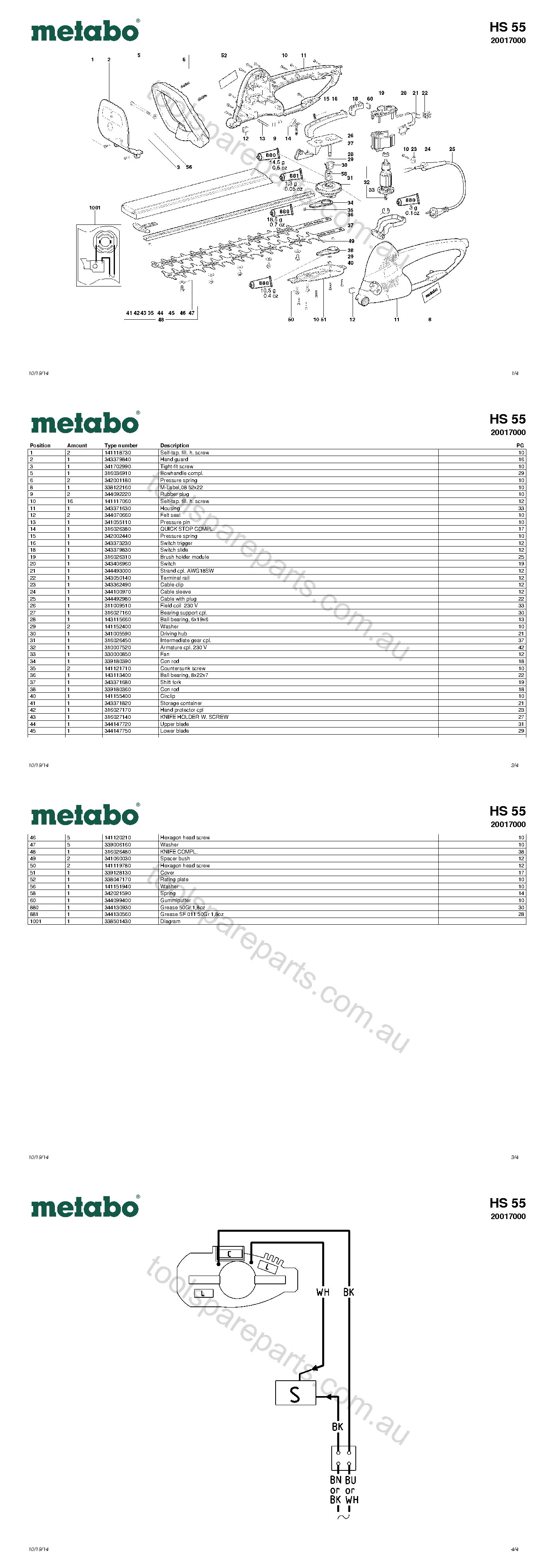 Metabo HS 55 20017000  Diagram 1