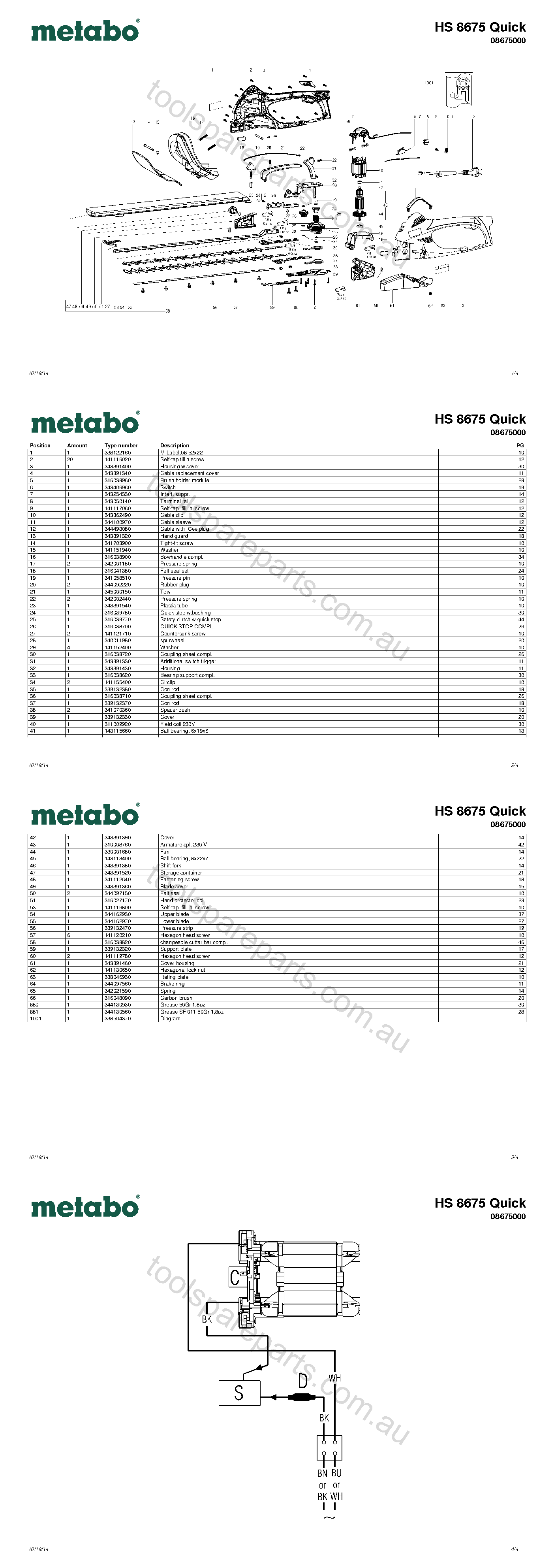 Metabo HS 8675 Quick 08675000  Diagram 1
