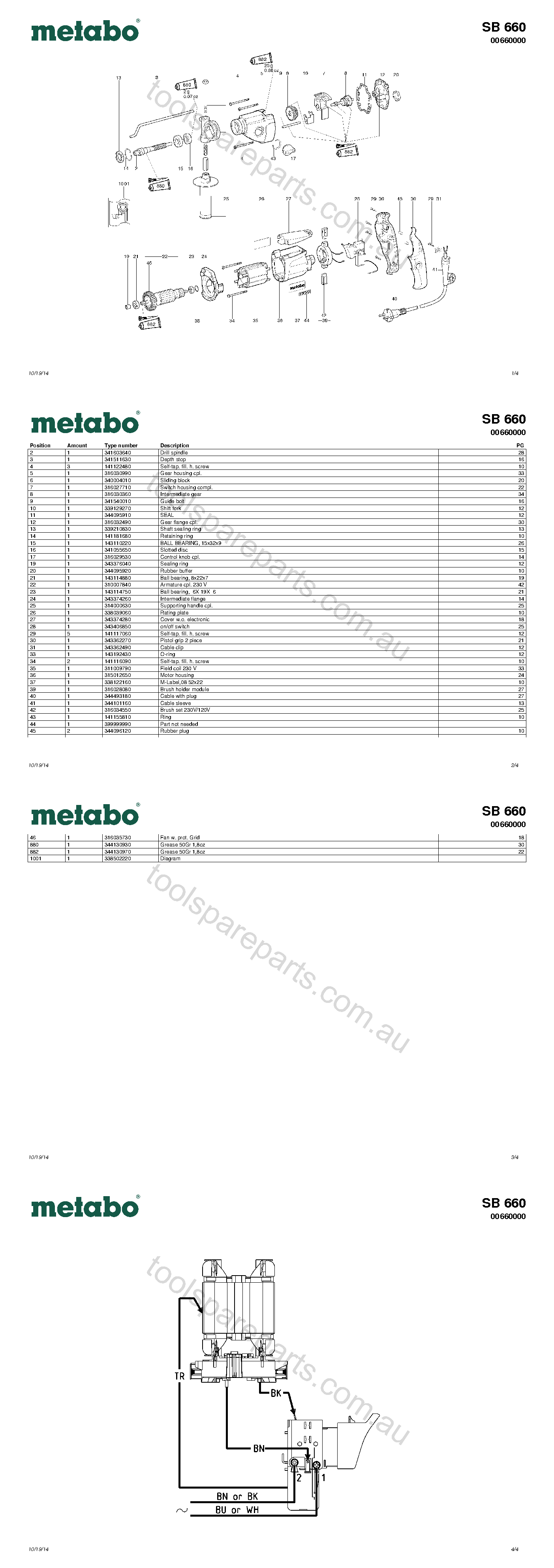 Metabo SB 660 00660000  Diagram 1