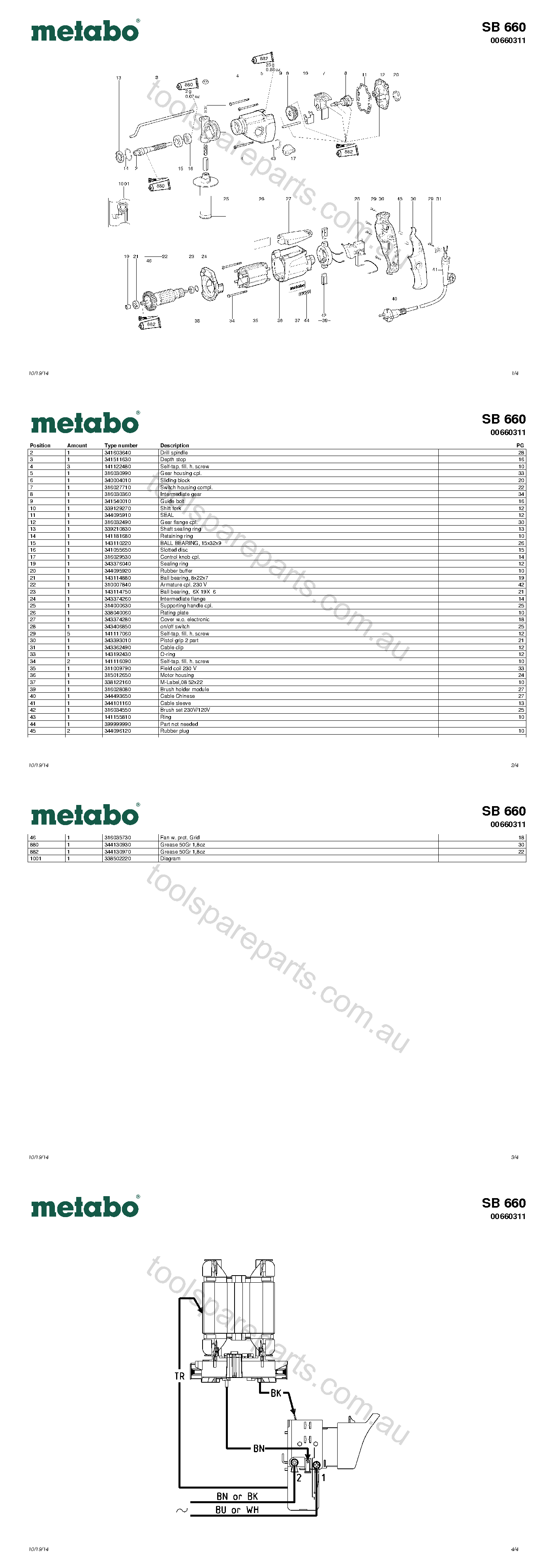 Metabo SB 660 00660311  Diagram 1