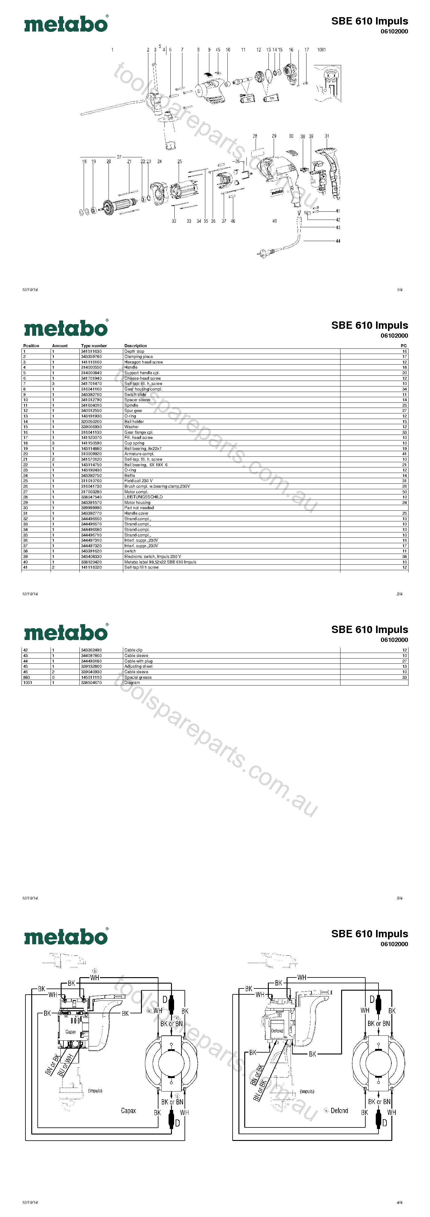 Metabo SBE 610 Impuls 06102000  Diagram 1
