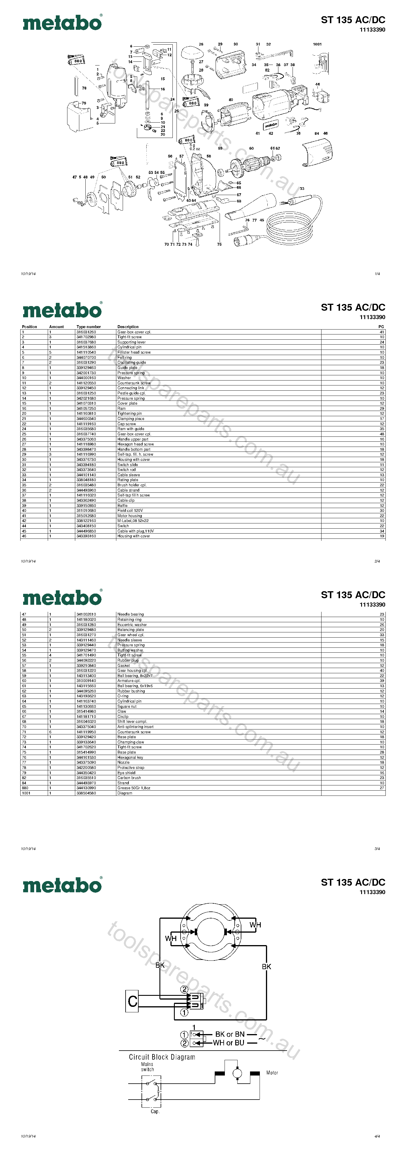 Metabo ST 135 AC/DC 11133390  Diagram 1