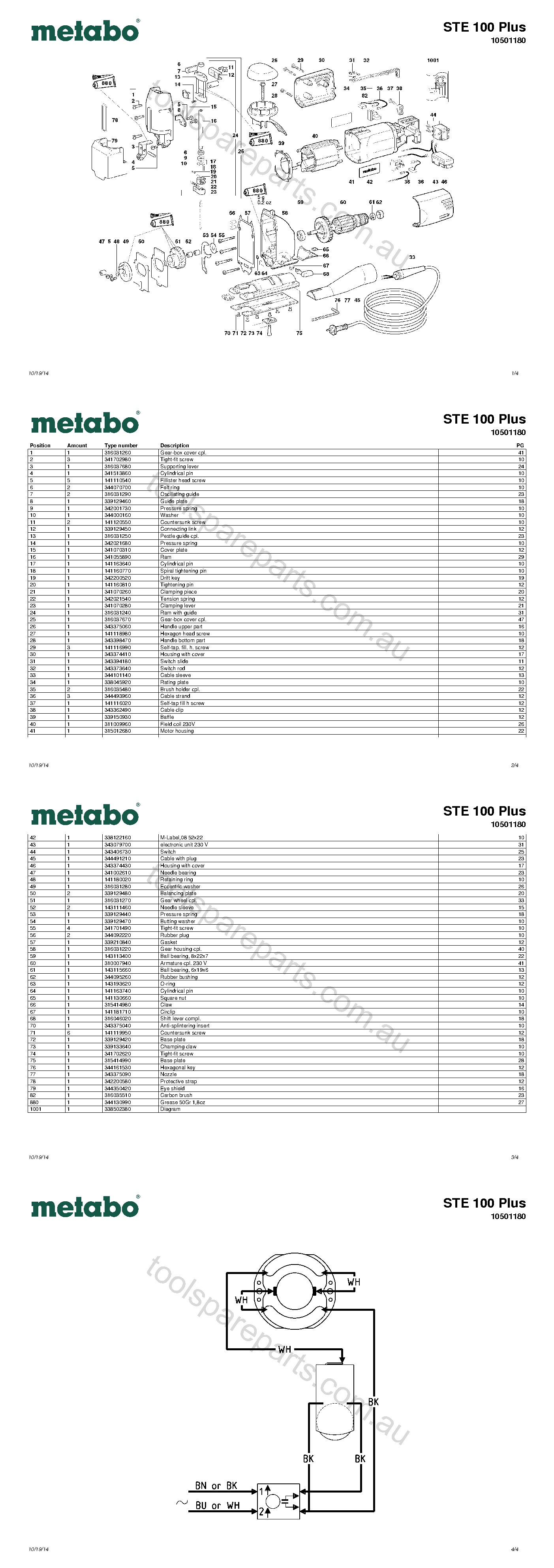 Metabo STE 100 Plus 10501180  Diagram 1