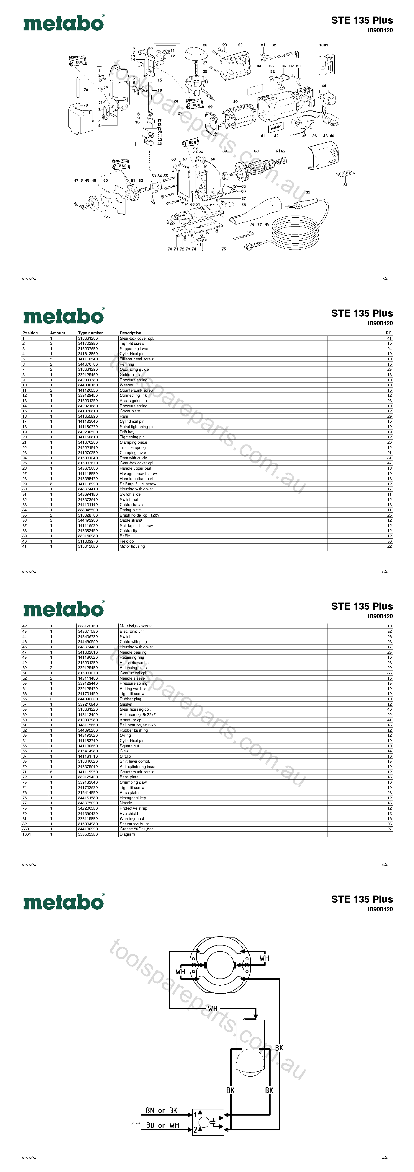 Metabo STE 135 Plus 10900420  Diagram 1