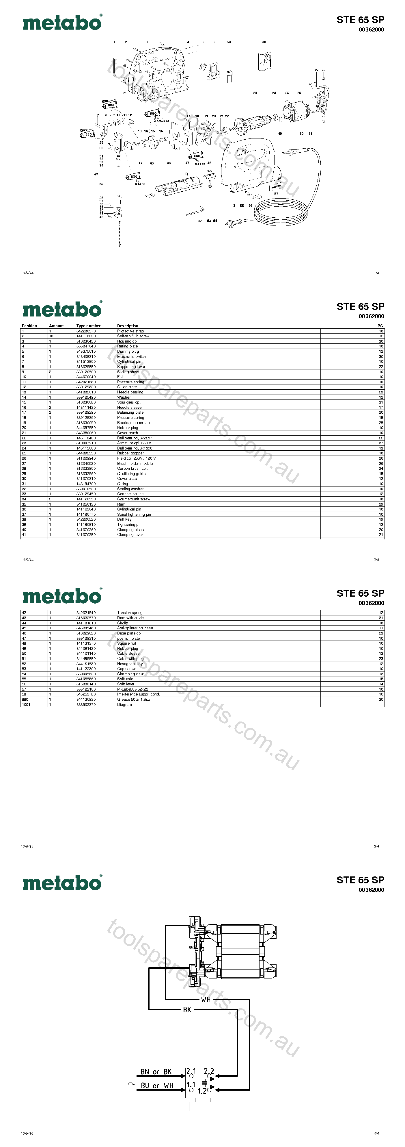 Metabo STE 65 SP 00362000  Diagram 1