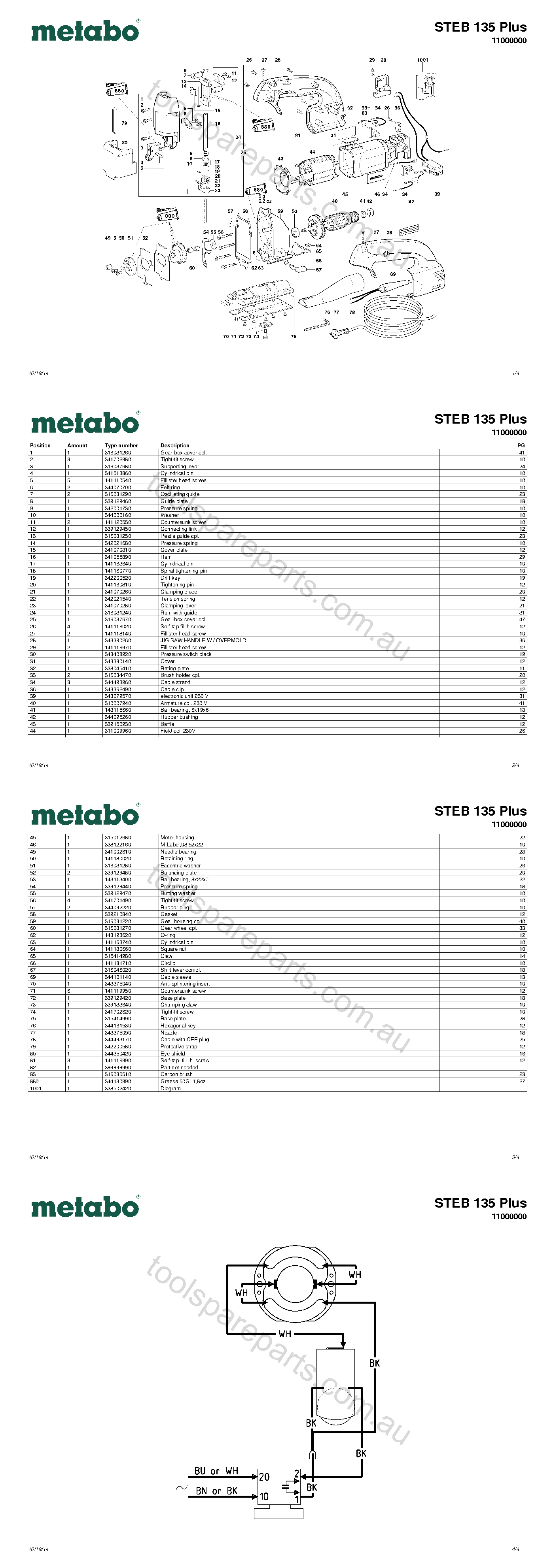 Metabo STEB 135 Plus 11000000  Diagram 1