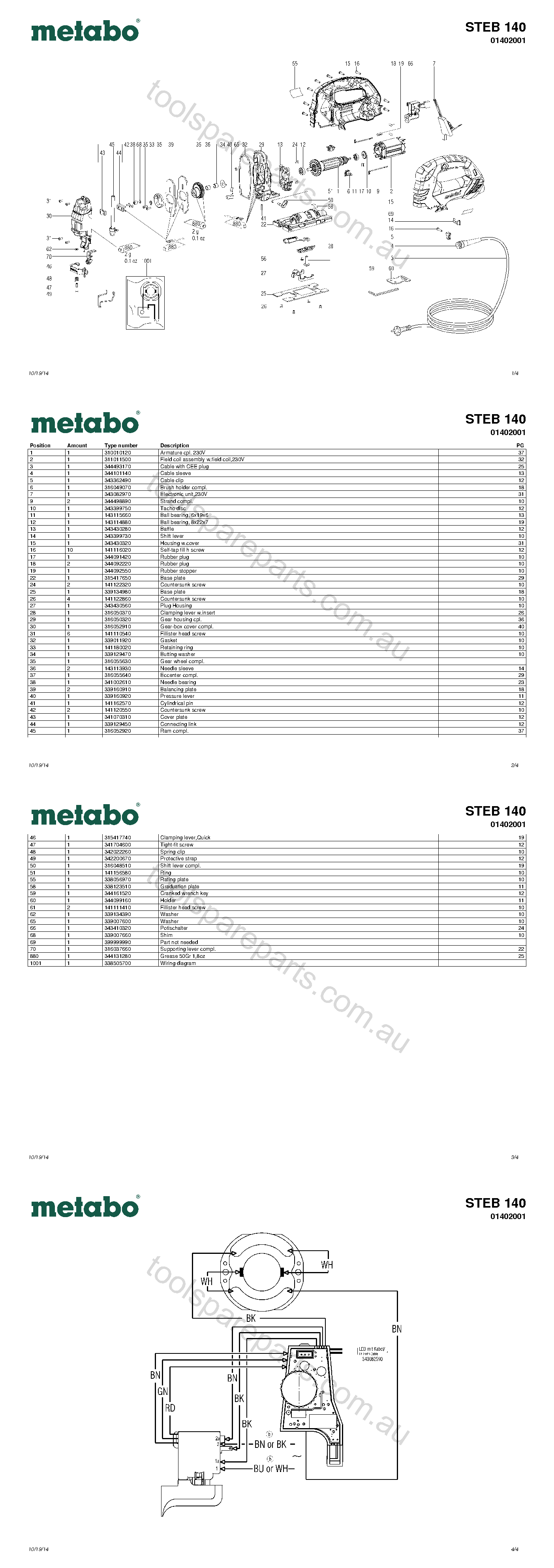 Metabo STEB 140 01402001  Diagram 1