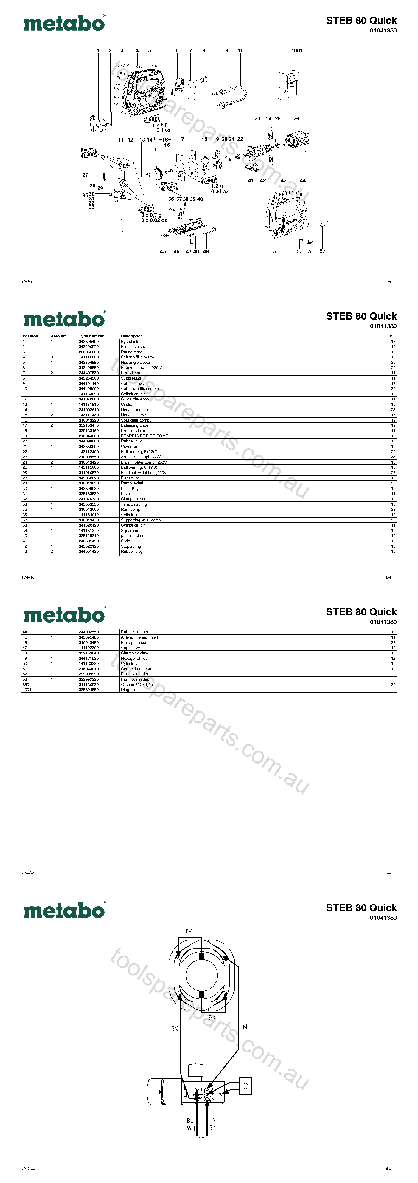 Metabo STEB 80 Quick 01041380  Diagram 1