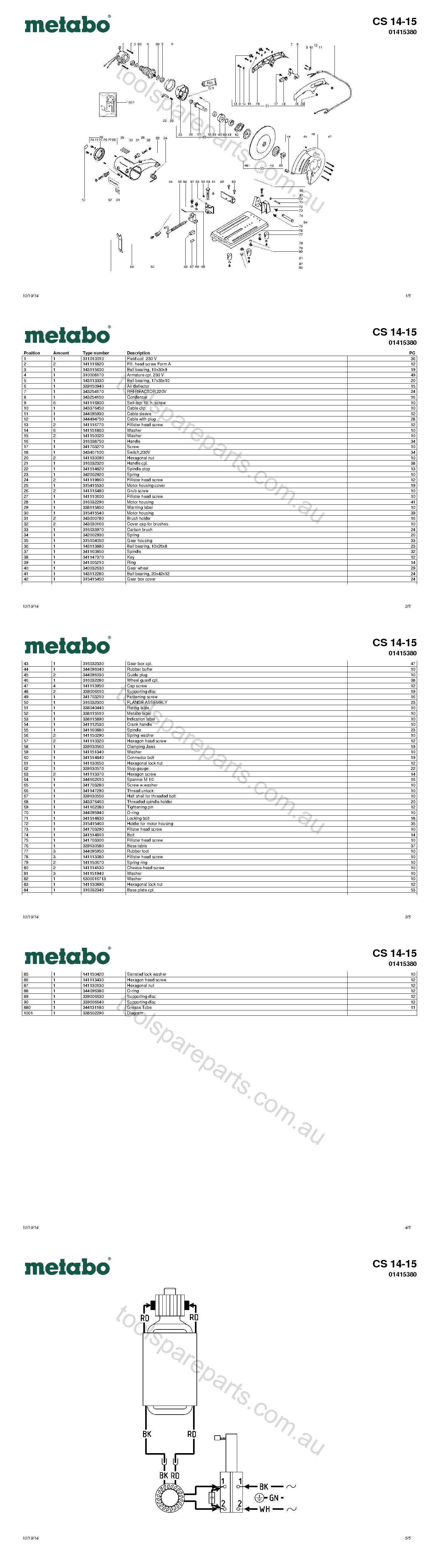 Metabo CS 14-15 01415380  Diagram 1