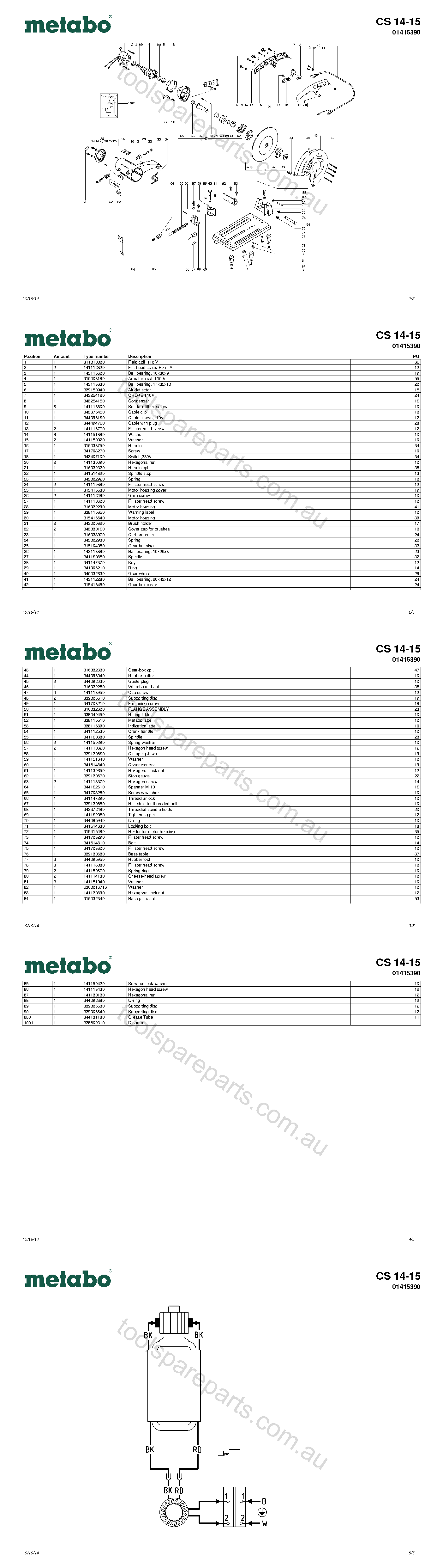 Metabo CS 14-15 01415390  Diagram 1