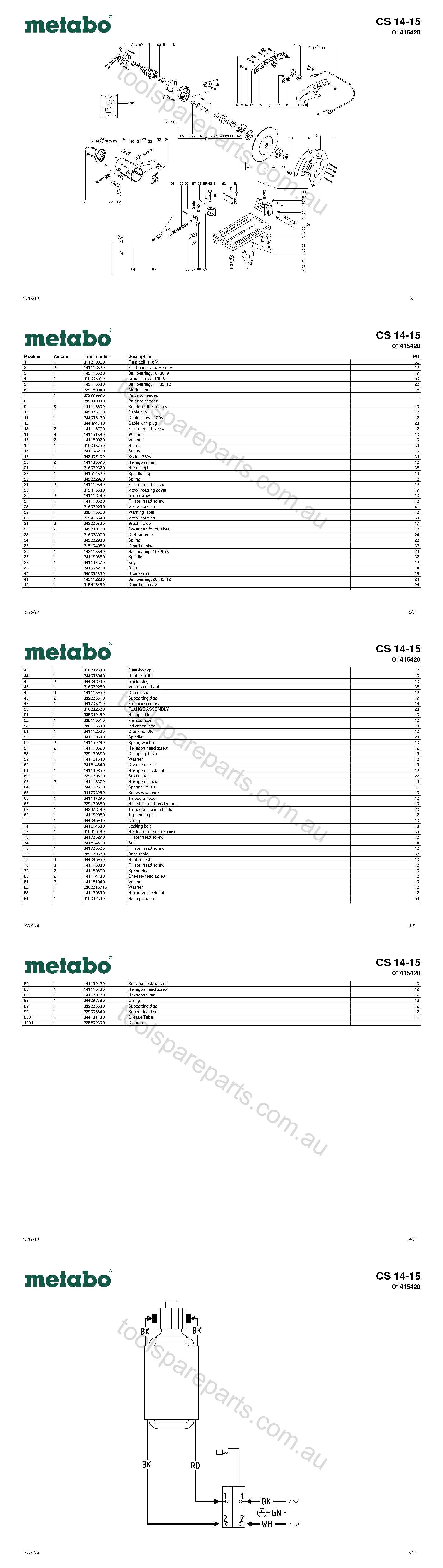 Metabo CS 14-15 01415420  Diagram 1