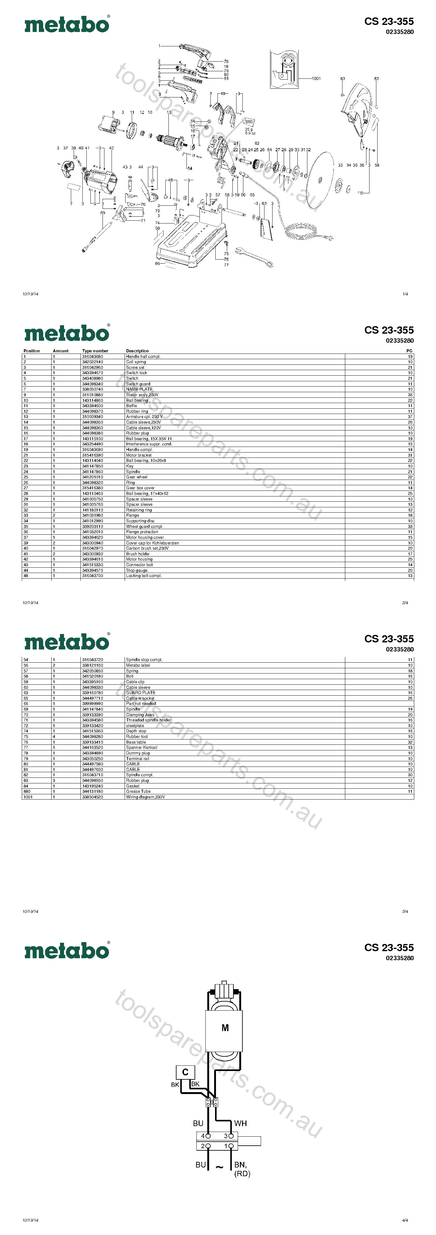 Metabo CS 23-355 02335280  Diagram 1