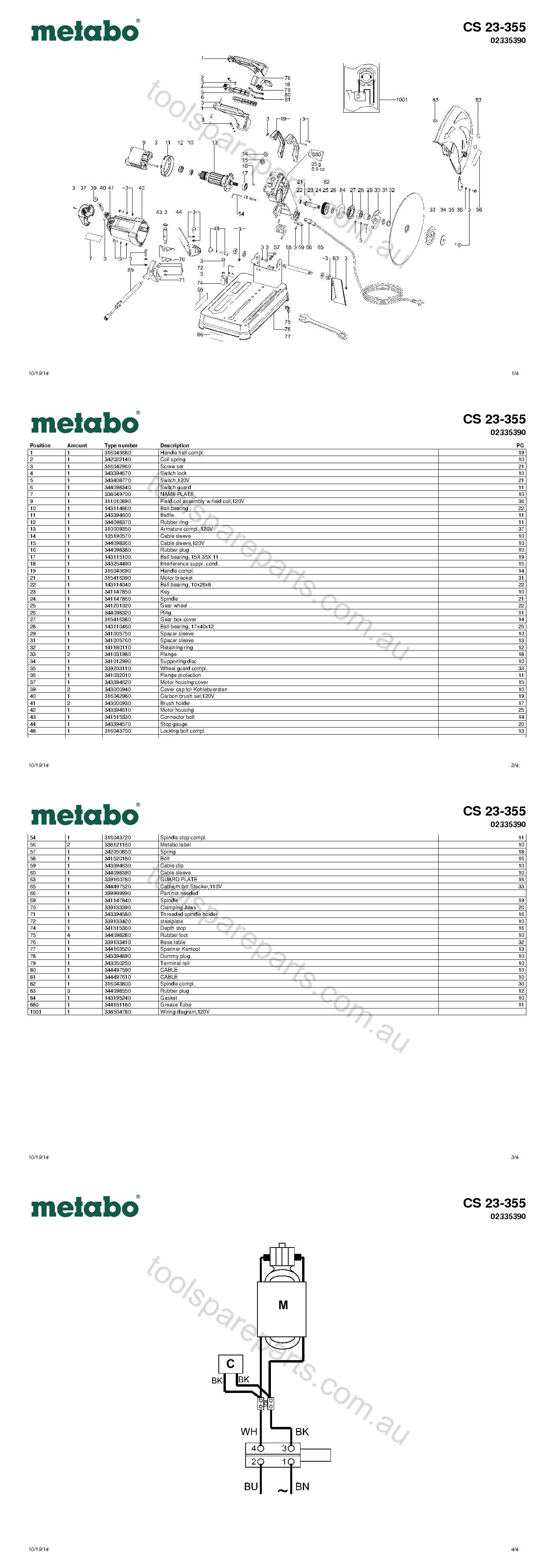 Metabo CS 23-355 02335390  Diagram 1