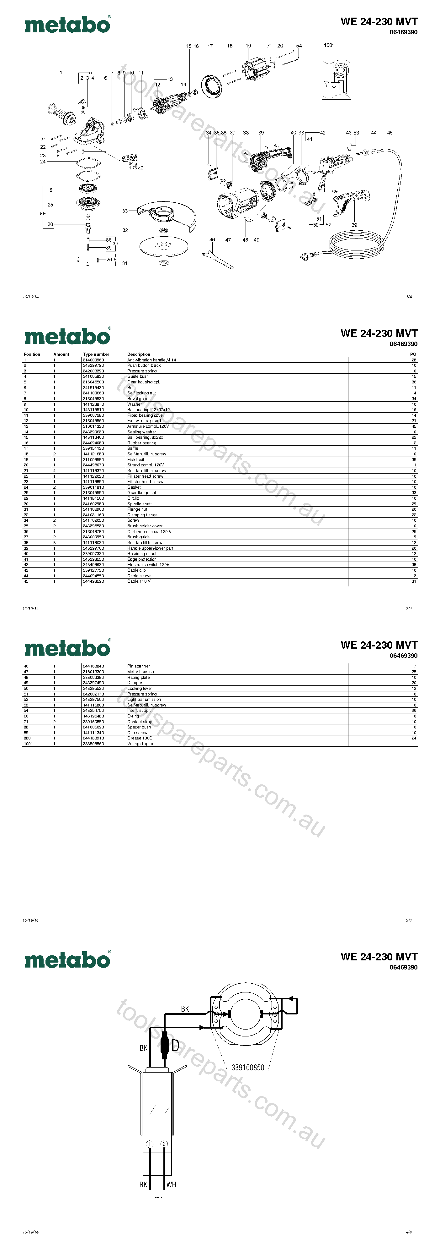 Metabo WE 24-230 MVT 06469390  Diagram 1