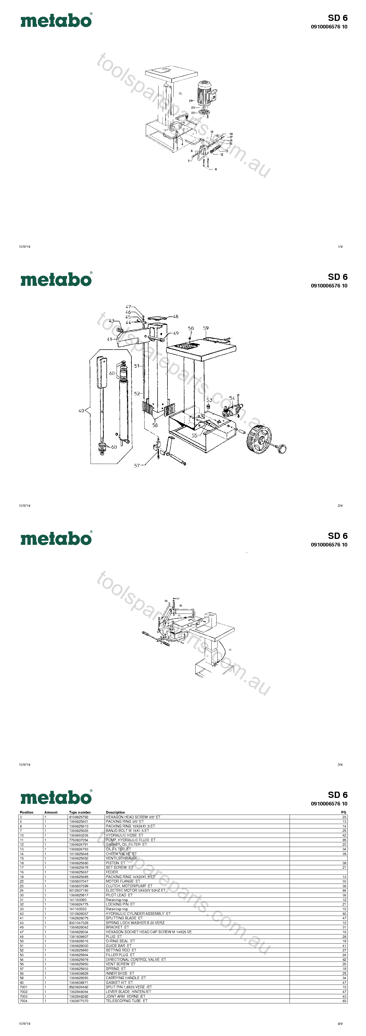 Metabo SD 6 0910006576 10  Diagram 1