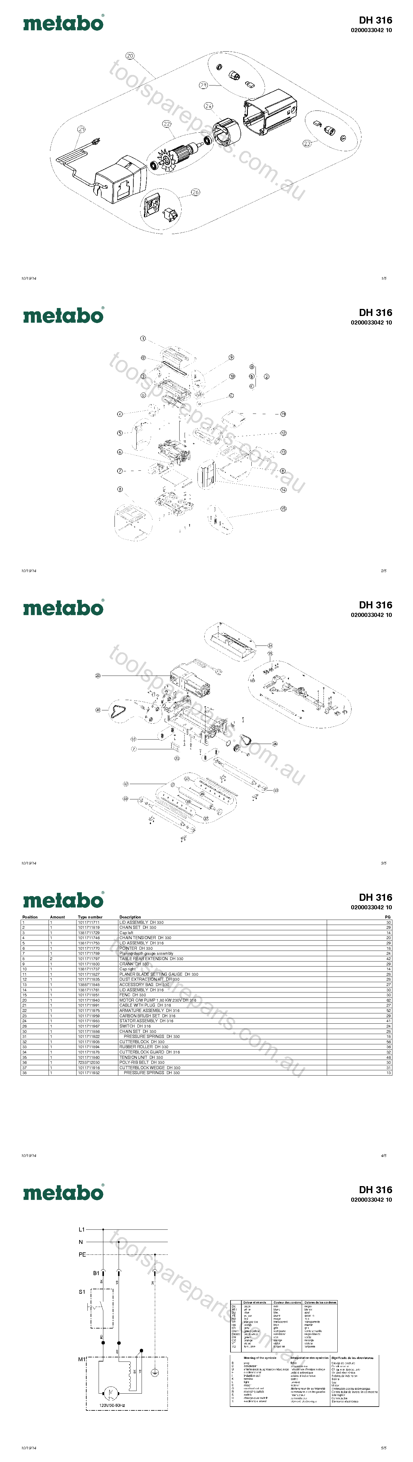 Metabo DH 316 0200033042 10  Diagram 1