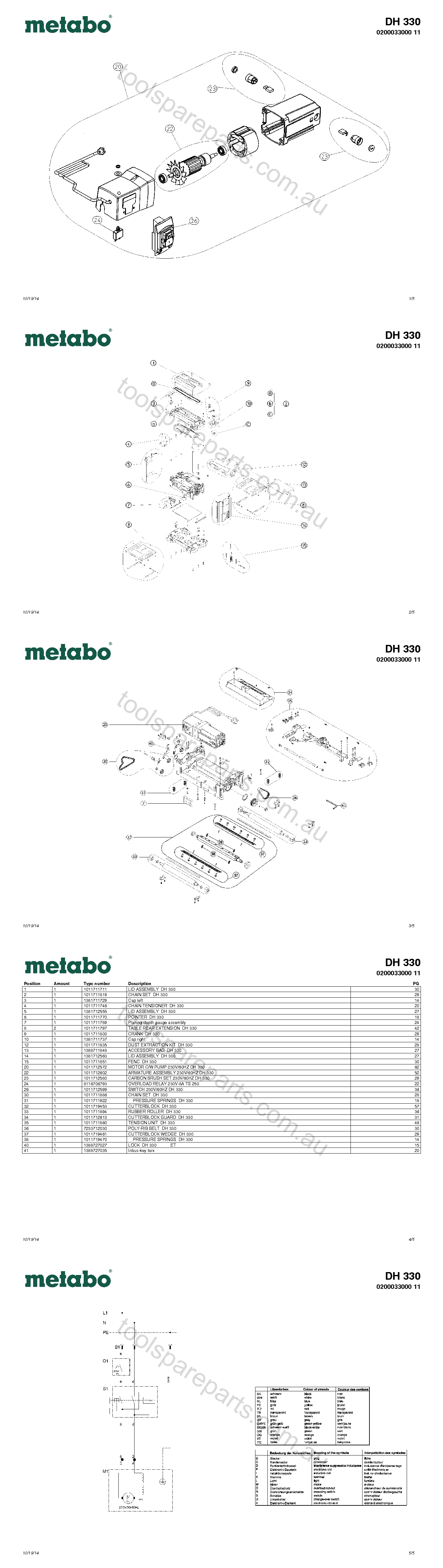 Metabo DH 330 0200033000 11  Diagram 1