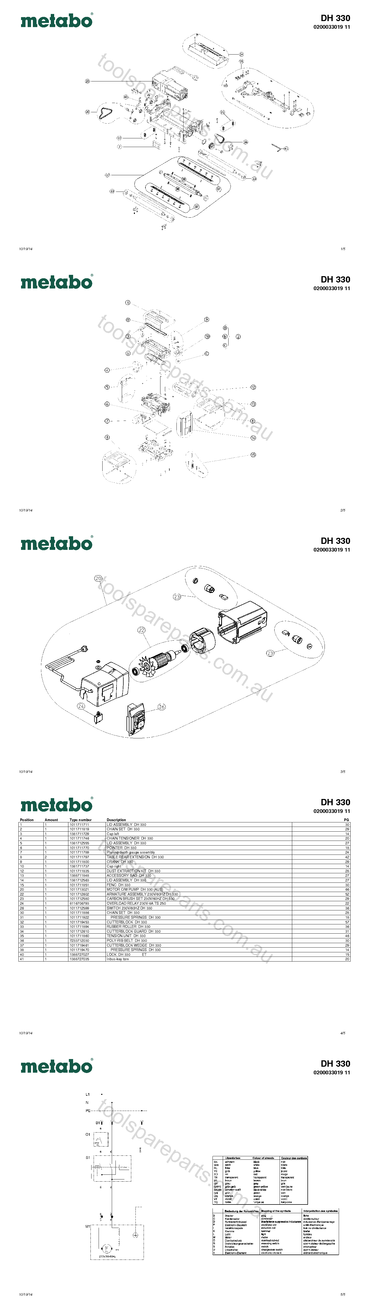 Metabo DH 330 0200033019 11  Diagram 1