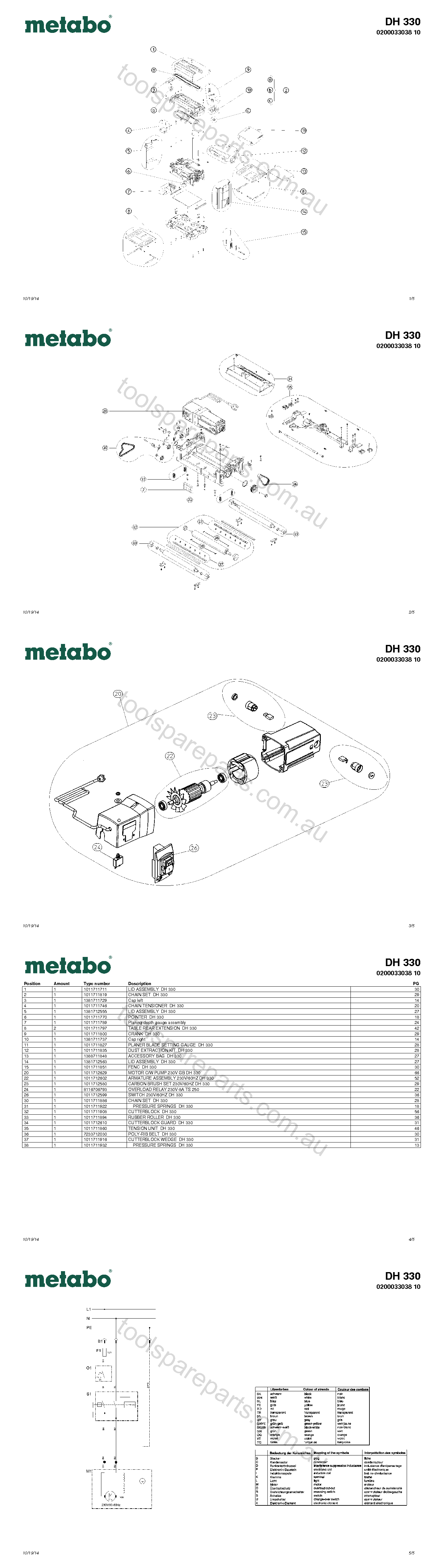 Metabo DH 330 0200033038 10  Diagram 1