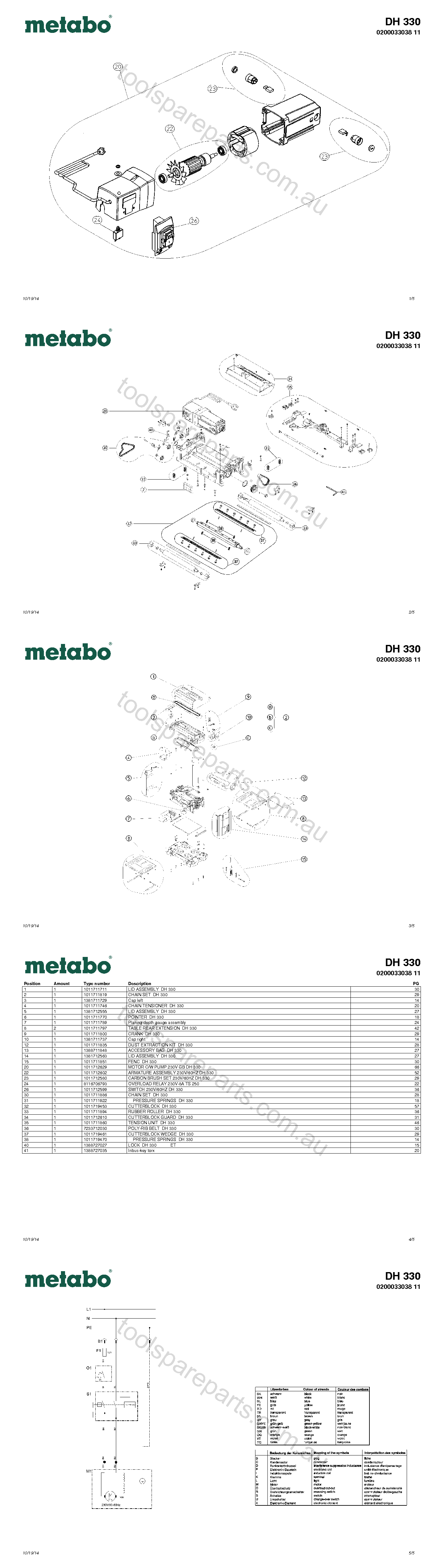 Metabo DH 330 0200033038 11  Diagram 1