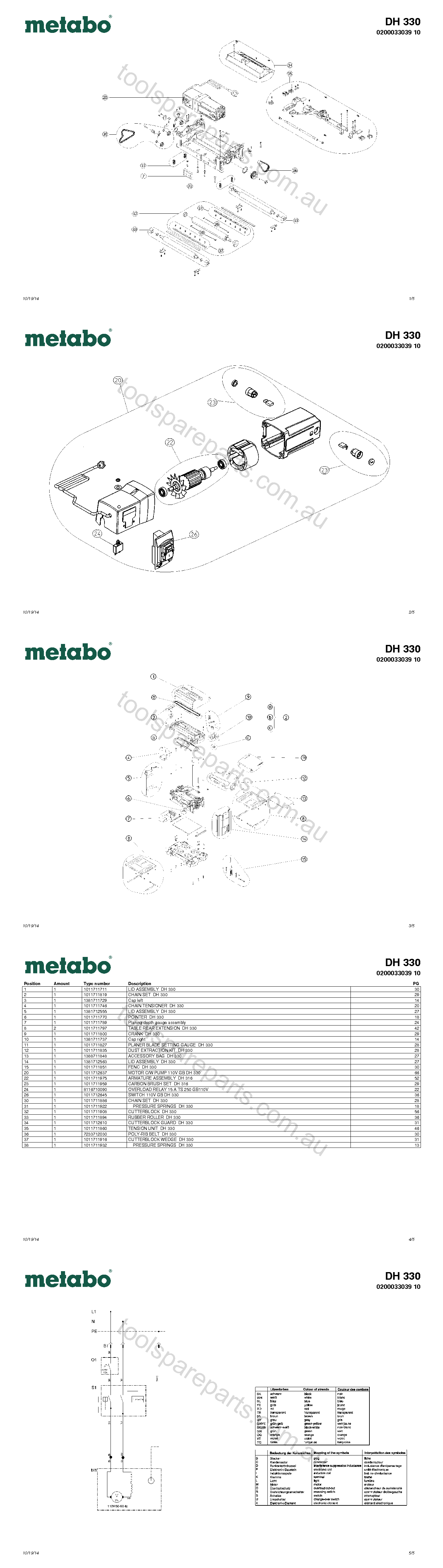 Metabo DH 330 0200033039 10  Diagram 1
