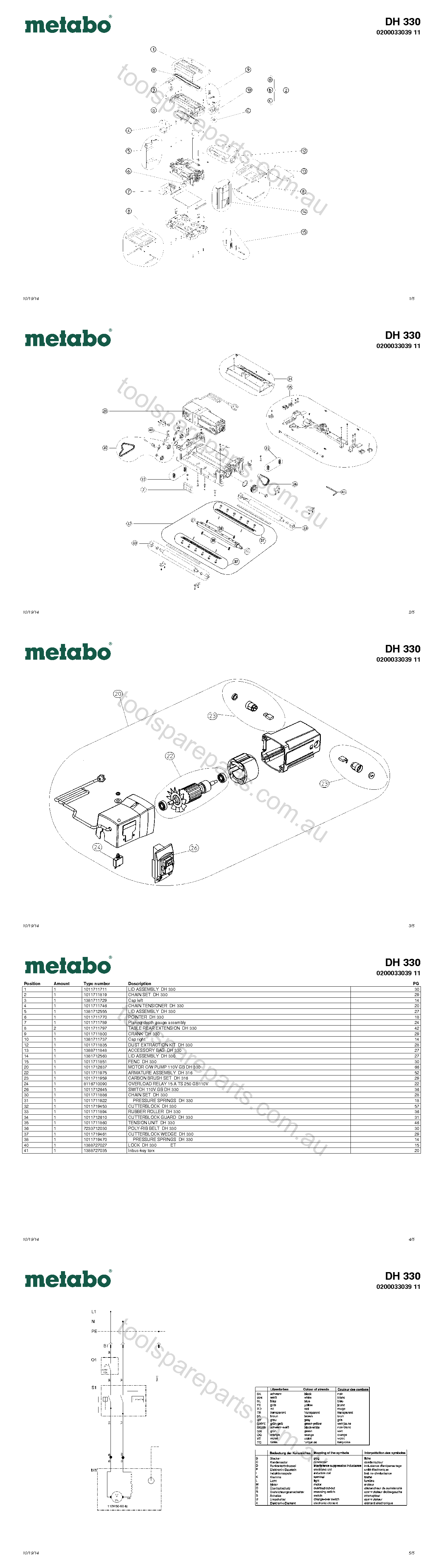 Metabo DH 330 0200033039 11  Diagram 1