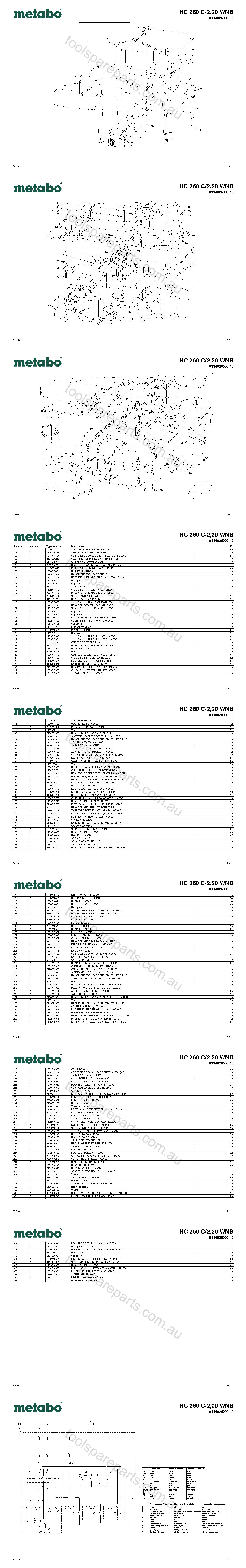 Metabo HC 260 C/2,20 WNB 0114026000 10  Diagram 1