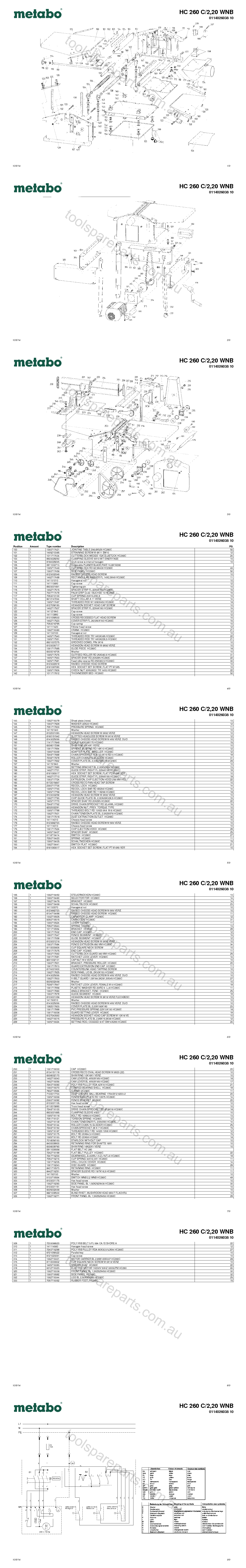 Metabo HC 260 C/2,20 WNB 0114026038 10  Diagram 1