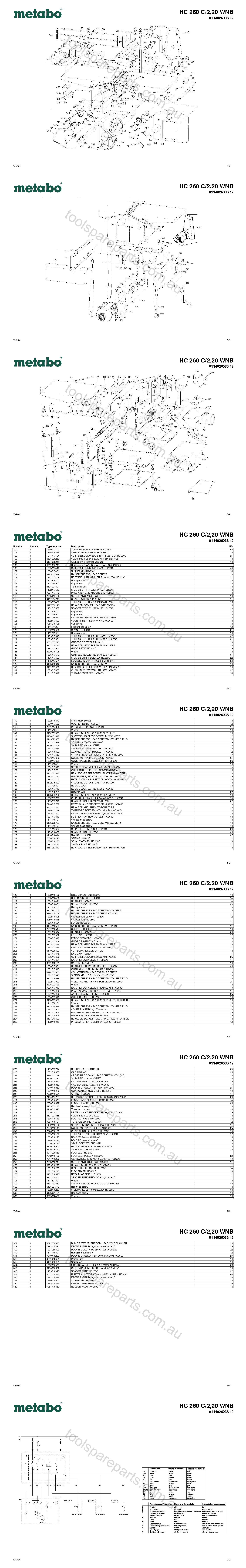 Metabo HC 260 C/2,20 WNB 0114026038 12  Diagram 1