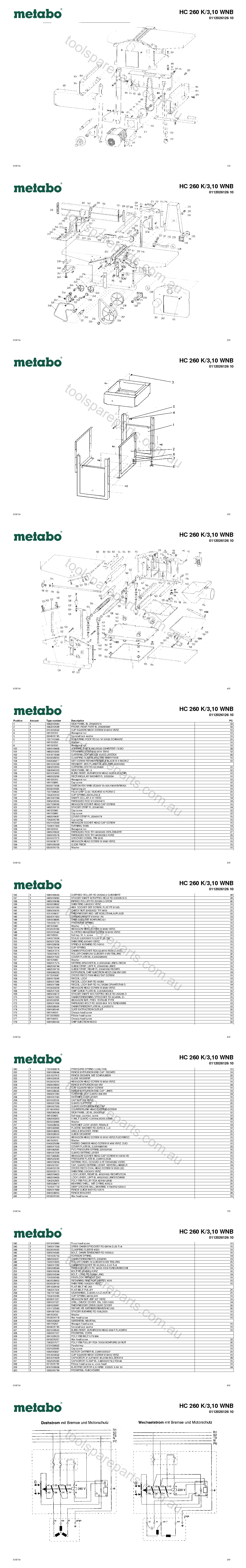 Metabo HC 260 K/3,10 WNB 0112026126 10  Diagram 1