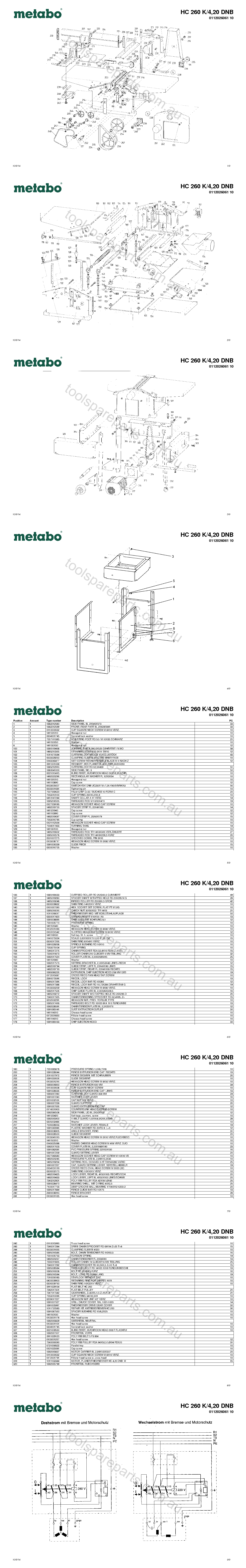 Metabo HC 260 K/4,20 DNB 0112026061 10 Spare Parts
