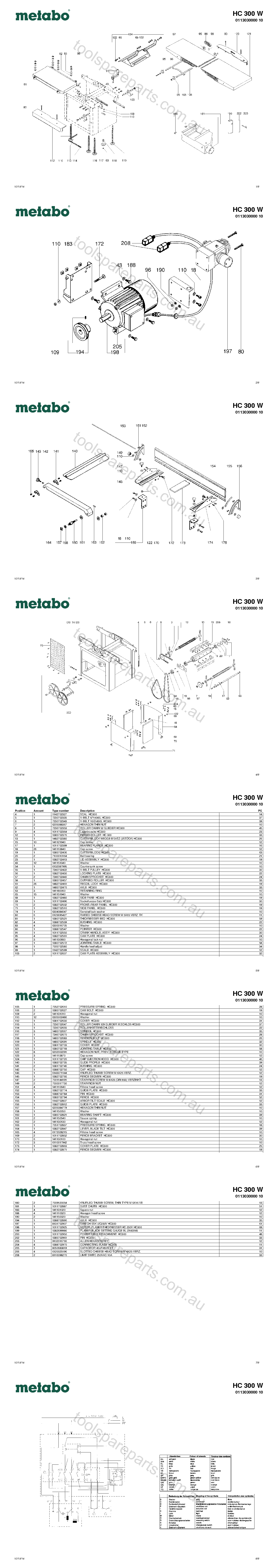 Metabo HC 300 W 0113030000 10  Diagram 1