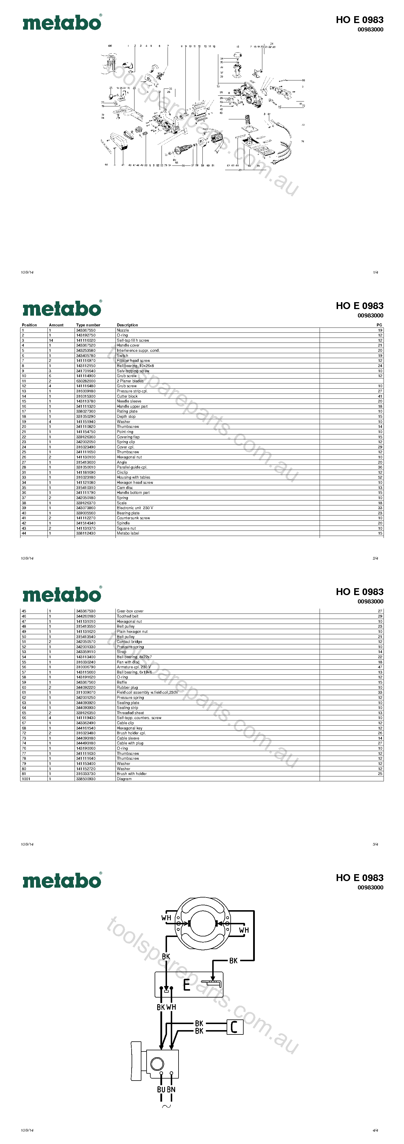 Metabo HO E 0983 00983000  Diagram 1