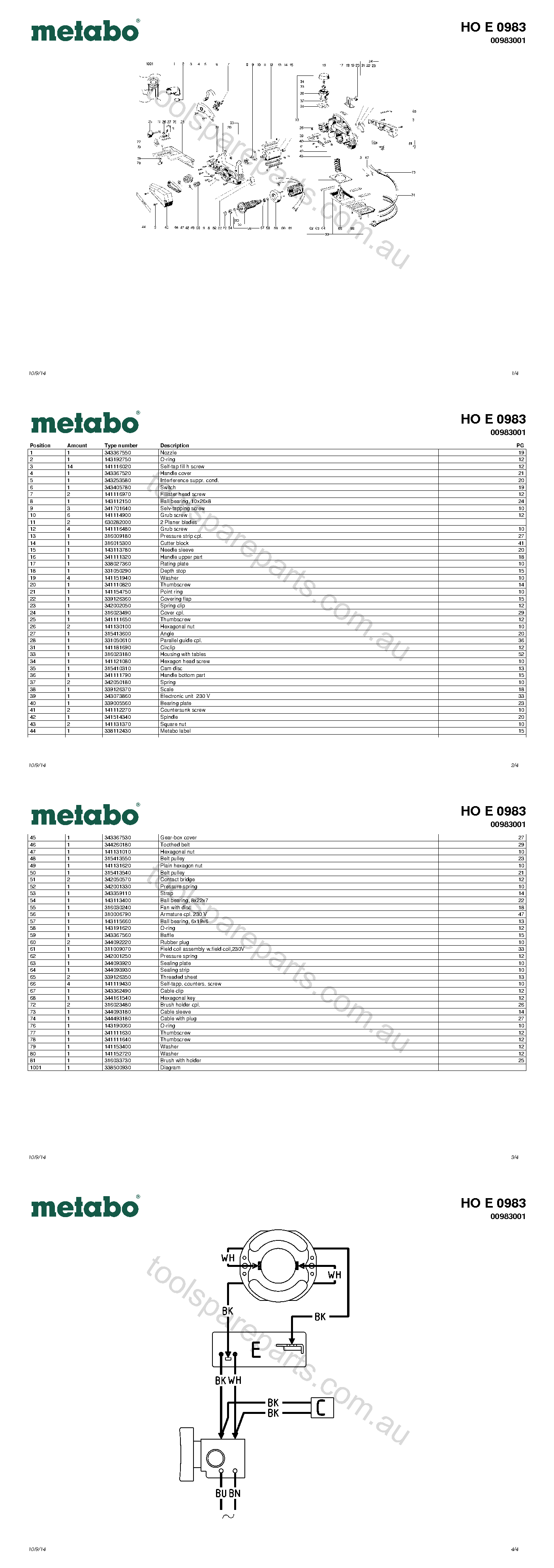 Metabo HO E 0983 00983001  Diagram 1