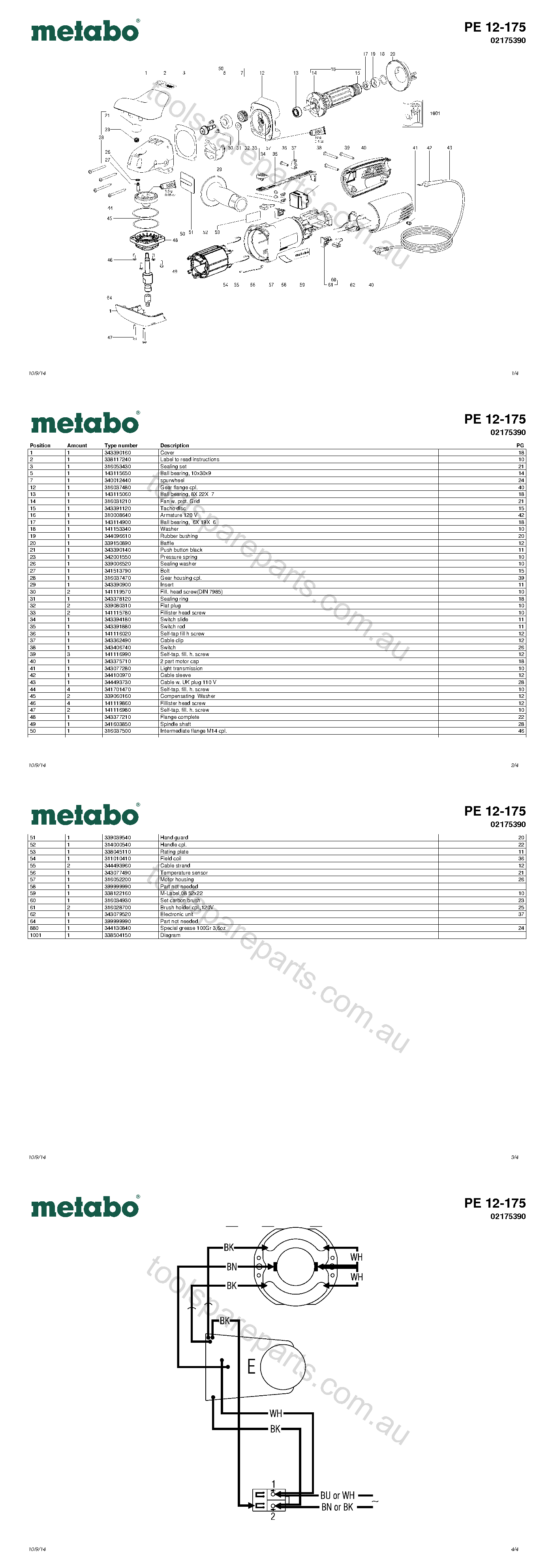 Metabo PE 12-175 02175390  Diagram 1