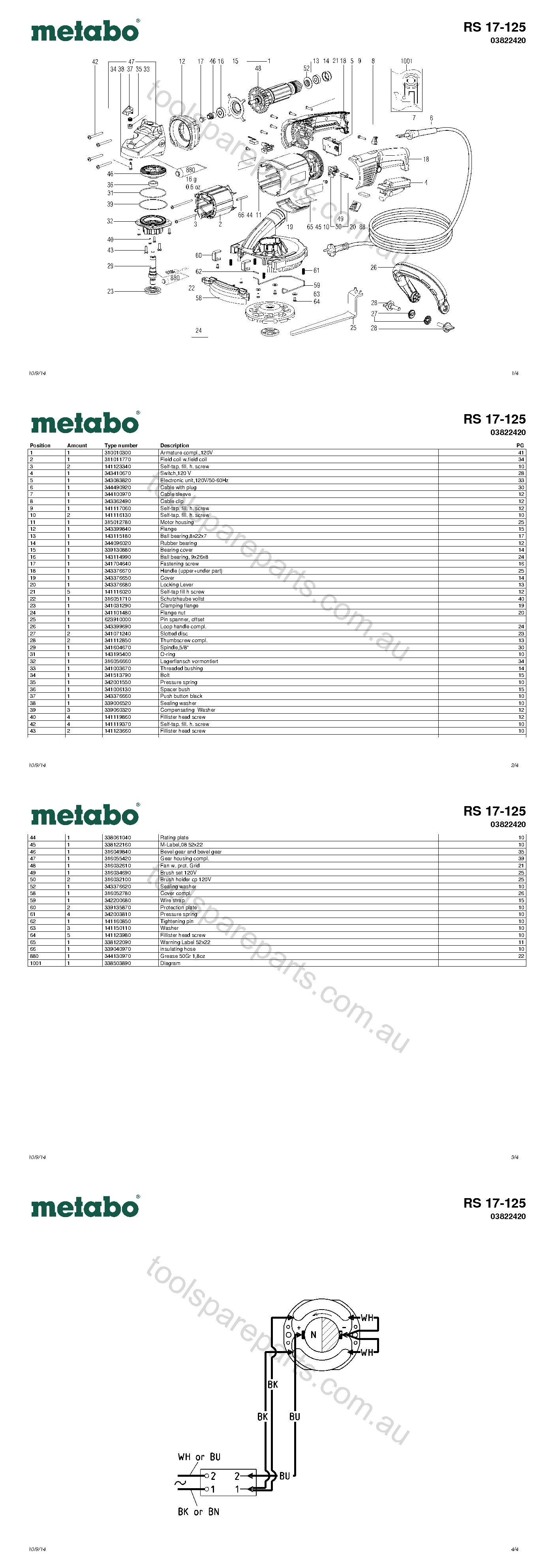 Metabo RS 17-125 03822420  Diagram 1
