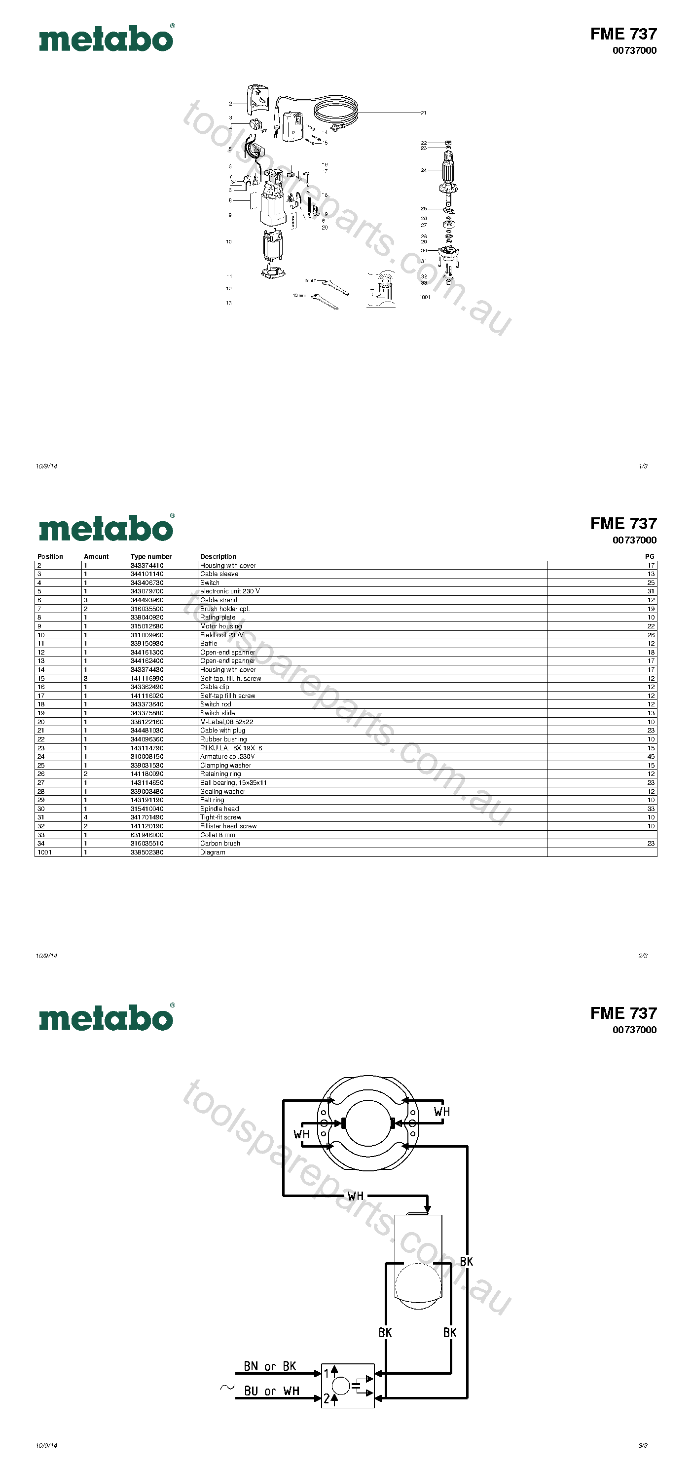 Metabo FME 737 00737000  Diagram 1