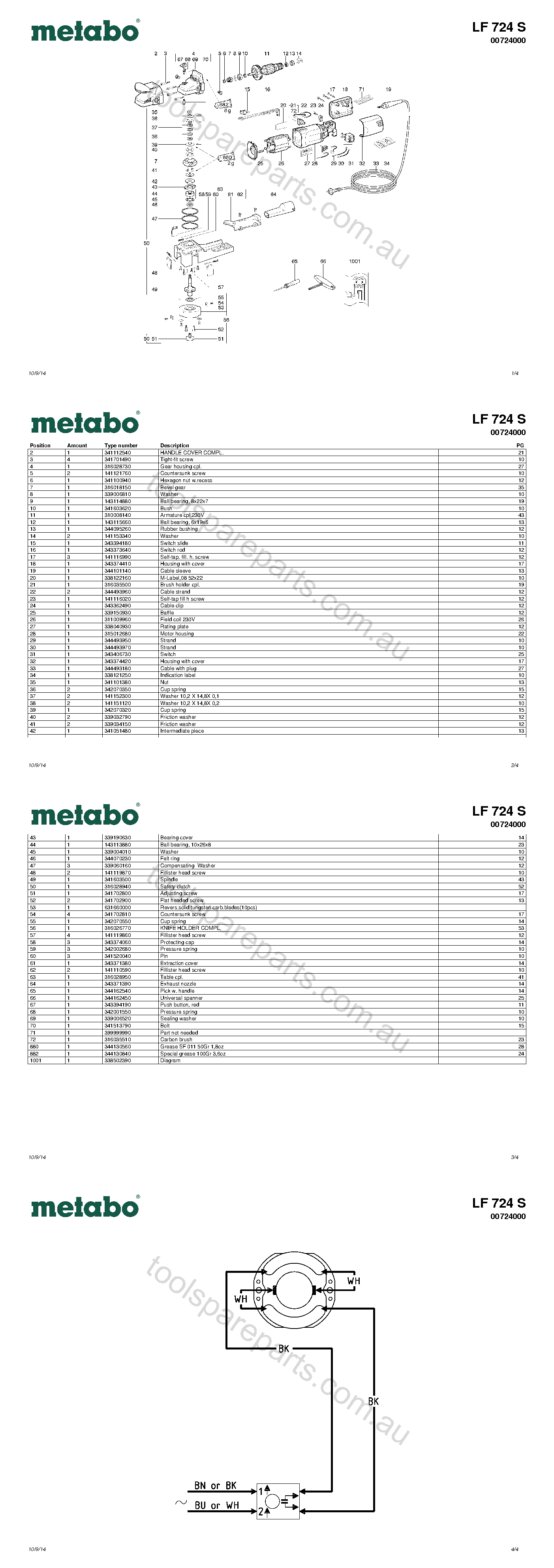 Metabo LF 724 S 00724000  Diagram 1