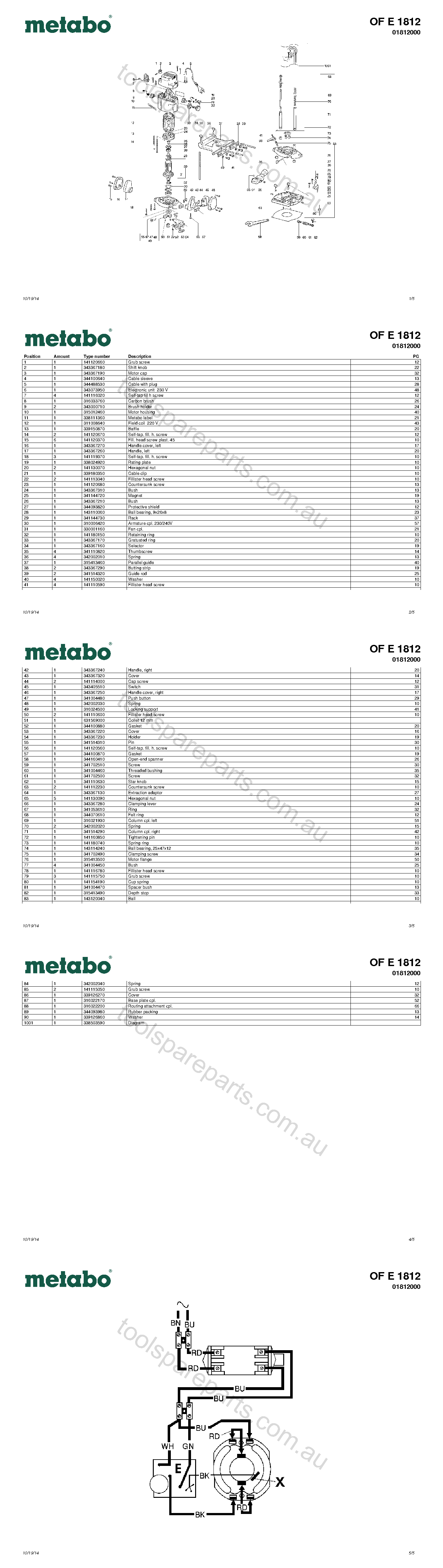 Metabo OF E 1812 01812000  Diagram 1