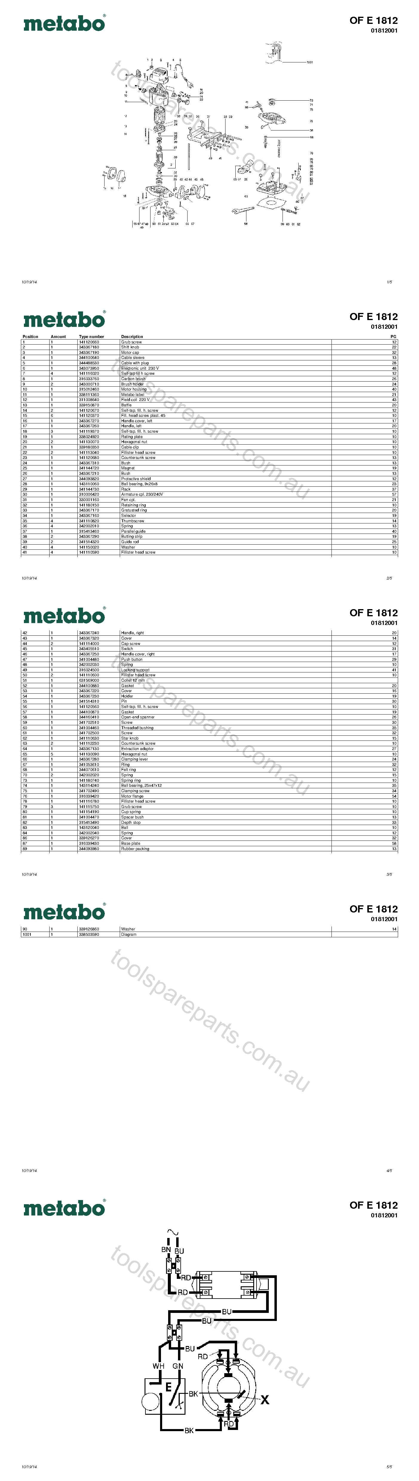 Metabo OF E 1812 01812001  Diagram 1
