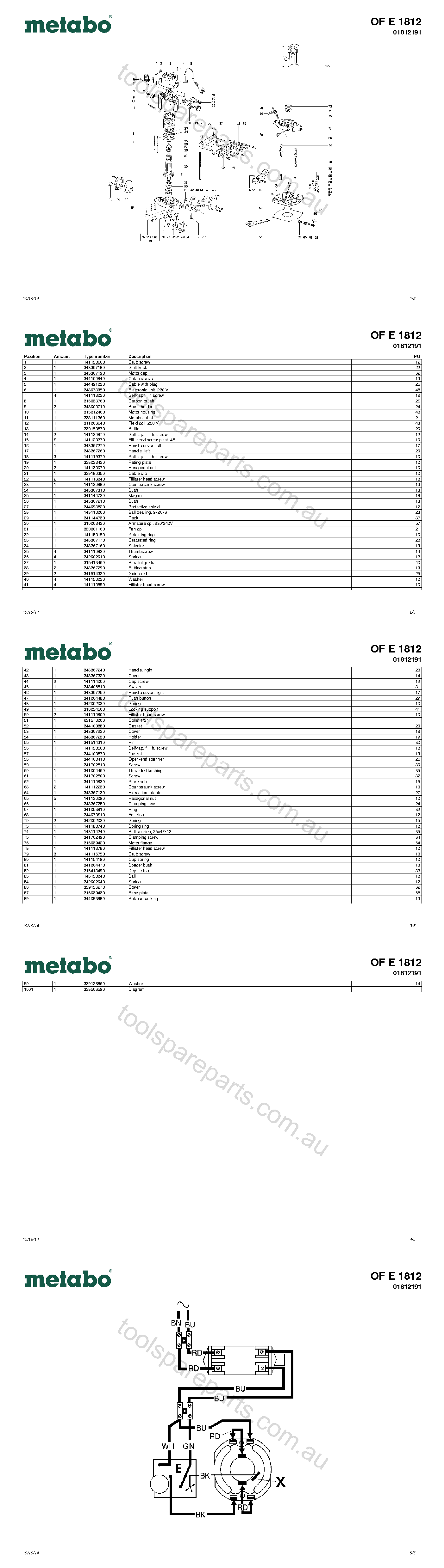 Metabo OF E 1812 01812191  Diagram 1