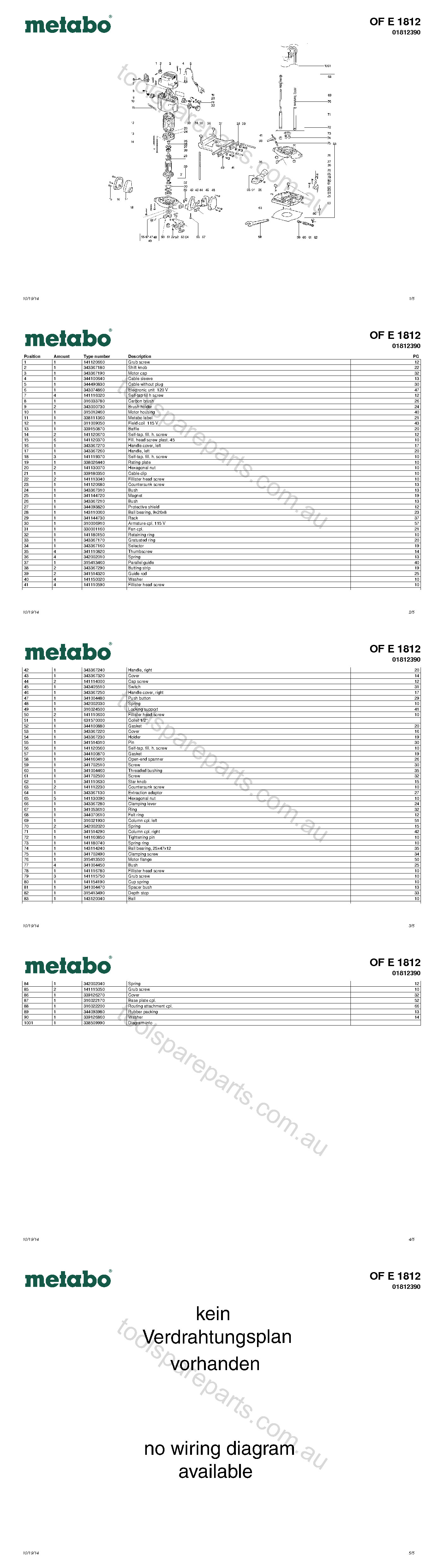 Metabo OF E 1812 01812390  Diagram 1