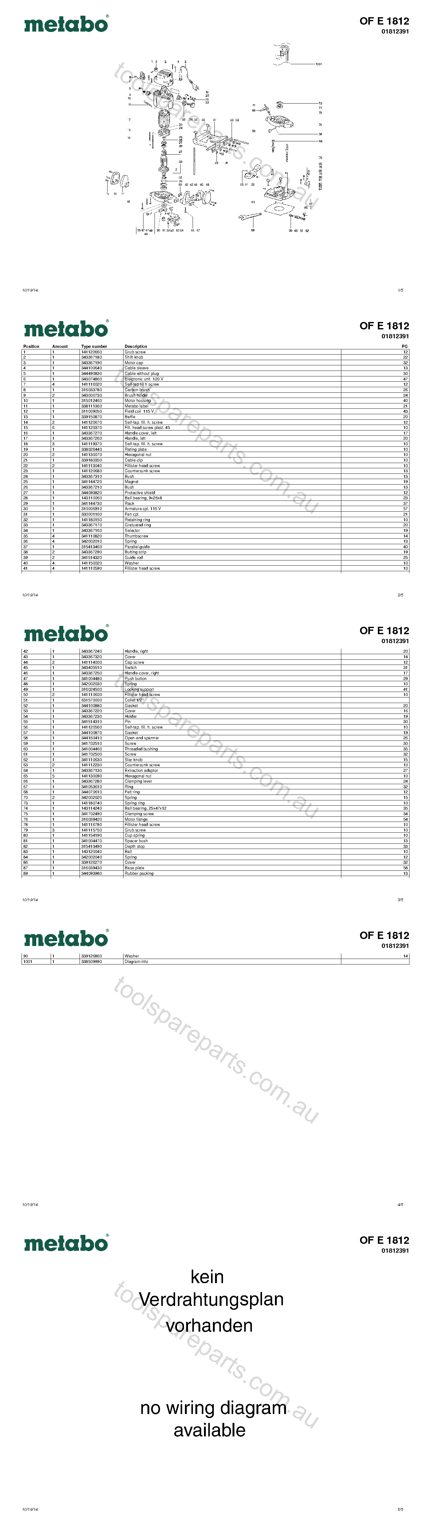 Metabo OF E 1812 01812391  Diagram 1