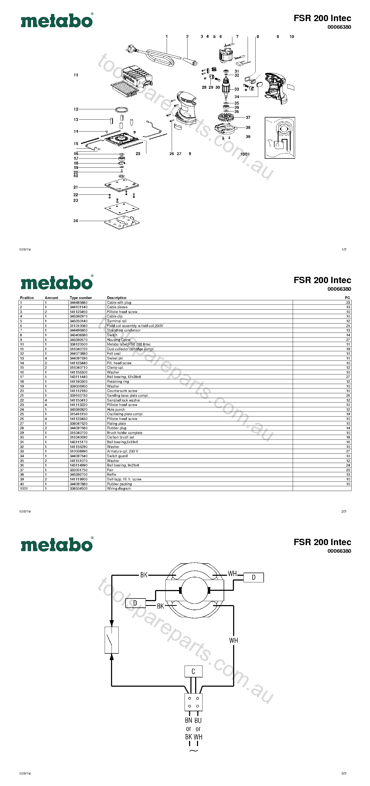 Metabo FSR 200 Intec 00066380  Diagram 1