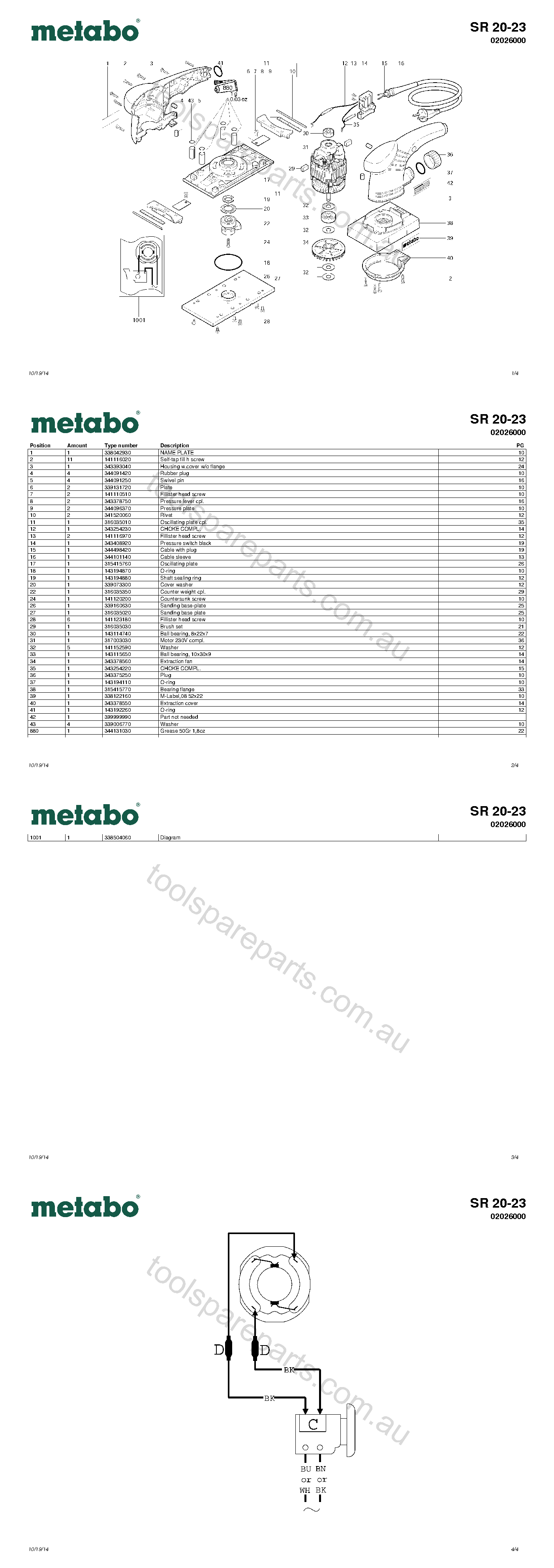 Metabo SR 20-23 02026000  Diagram 1