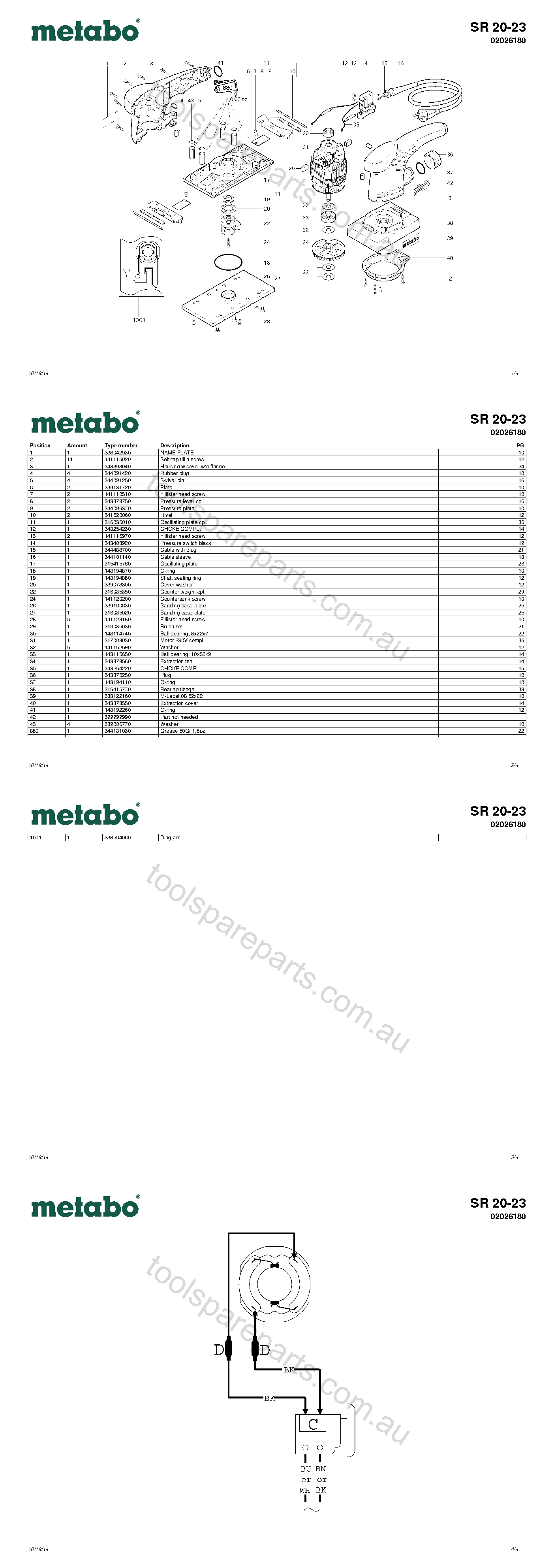 Metabo SR 20-23 02026180  Diagram 1