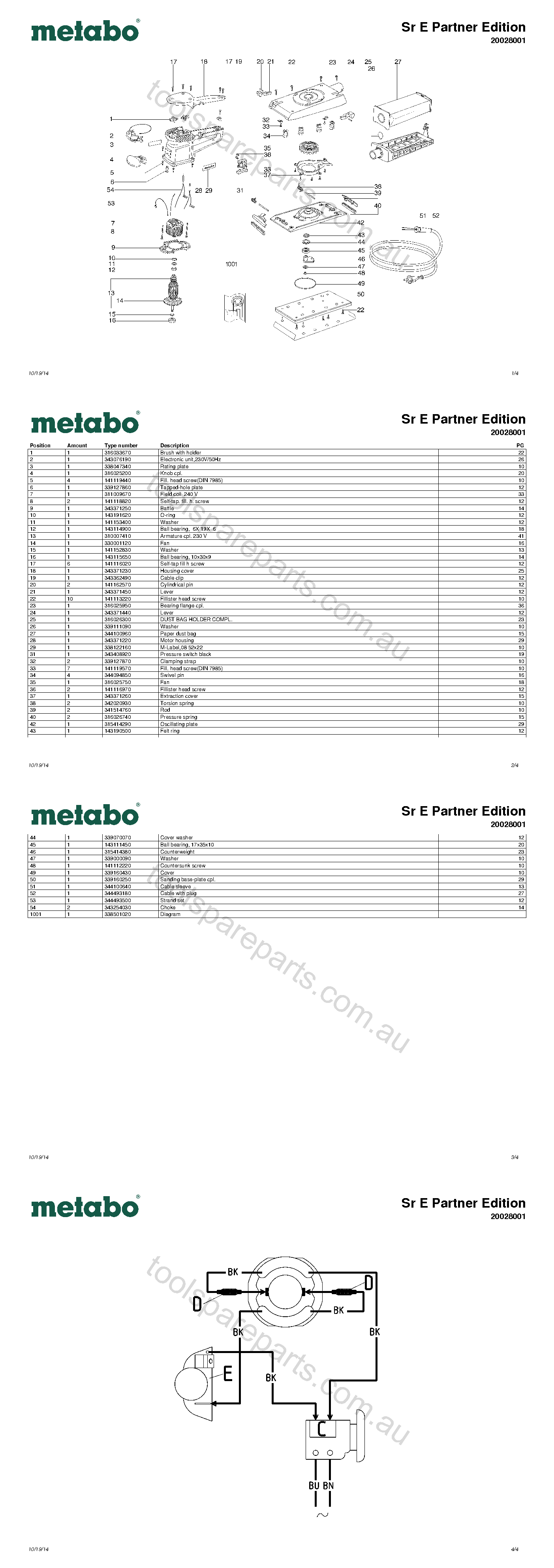 Metabo Sr E Partner Edition 20028001  Diagram 1