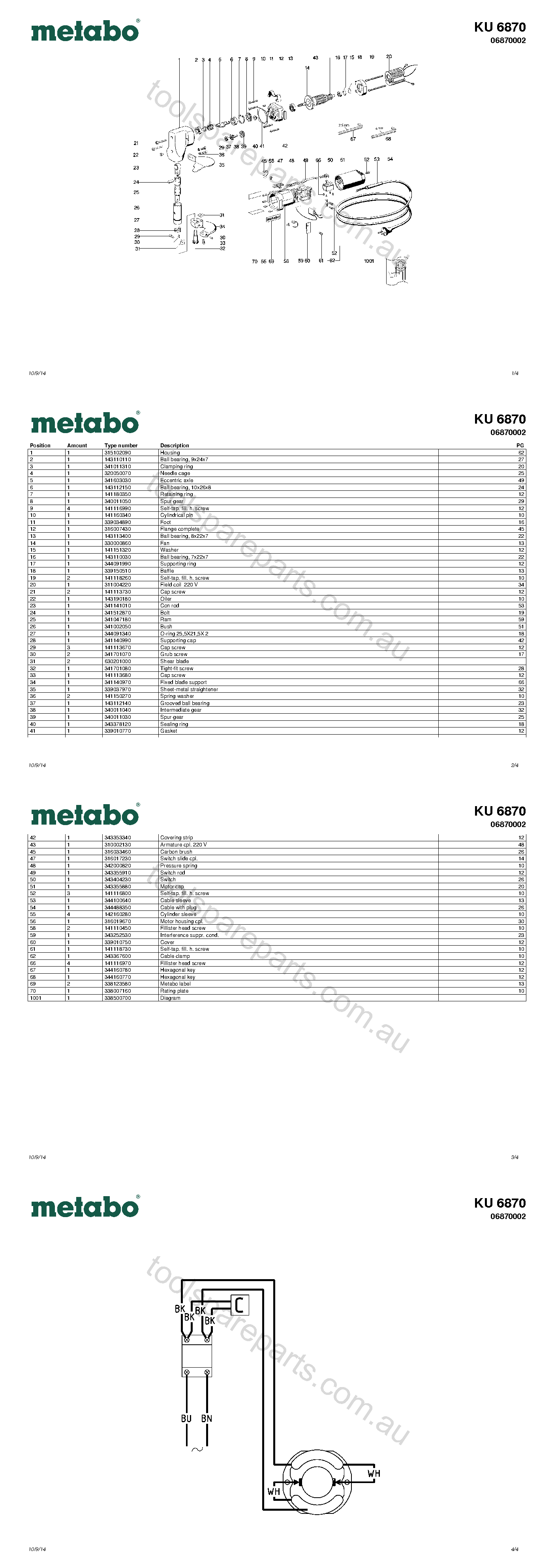 Metabo KU 6870 06870002  Diagram 1