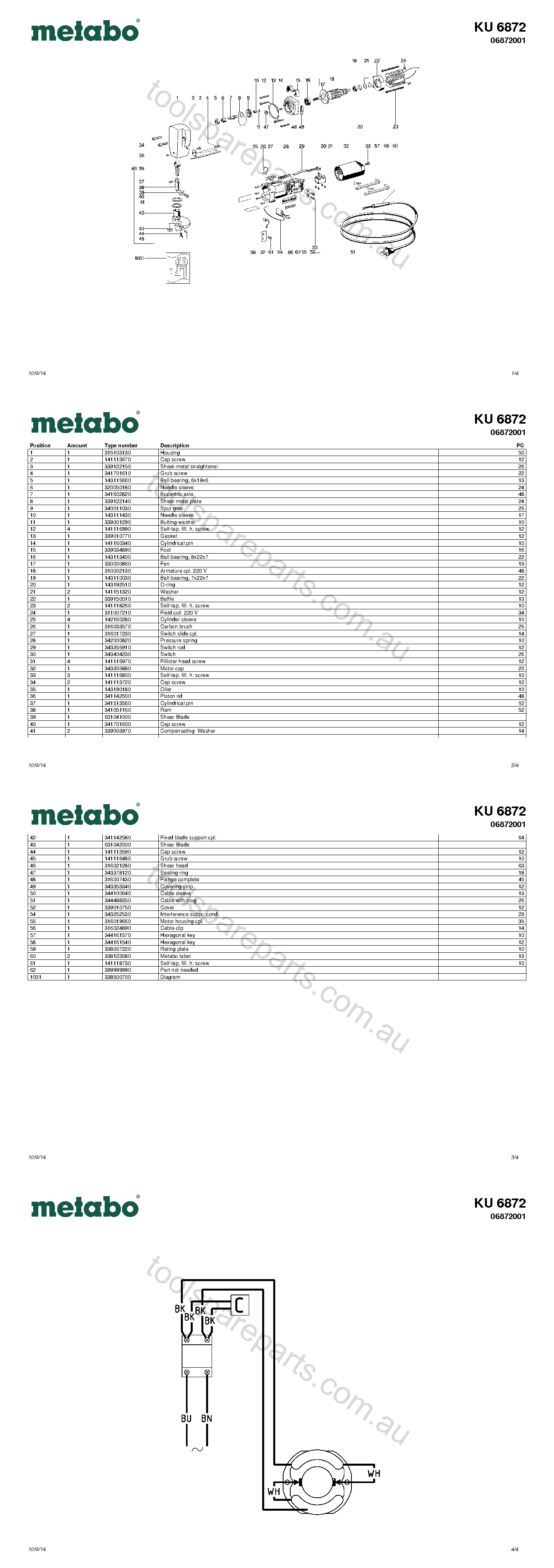 Metabo KU 6872 06872001  Diagram 1